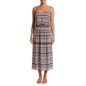 HINGE Dress Size Medium Multicolor‎ Sleeveless Pullover Boho Tribal Geometric